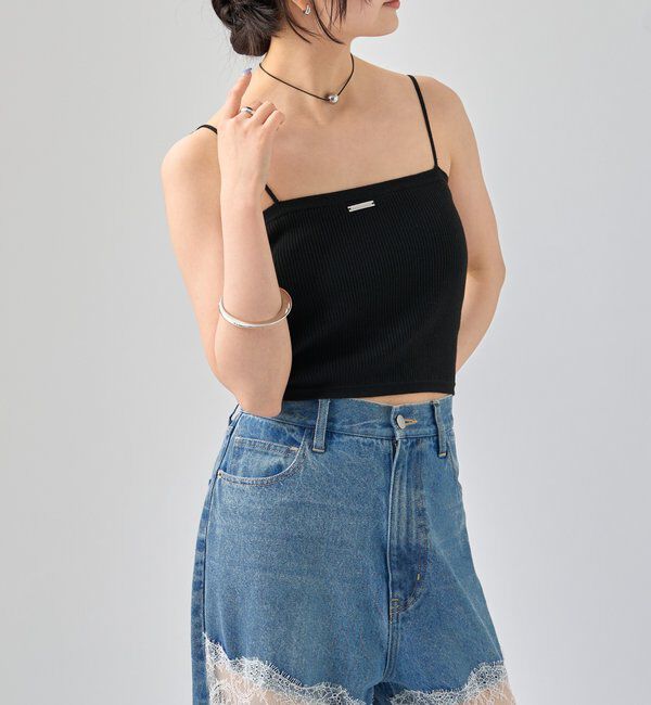  「パット付き ショートニットキャミソール」|キャミソール|