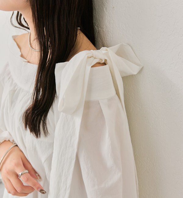  「肩リボンオフショルブラウス」|シャツ・ブラウス|