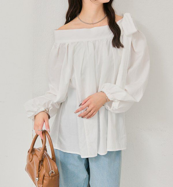  「肩リボンオフショルブラウス」|シャツ・ブラウス|