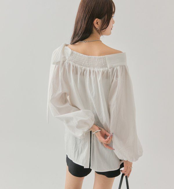  「肩リボンオフショルブラウス」|シャツ・ブラウス|