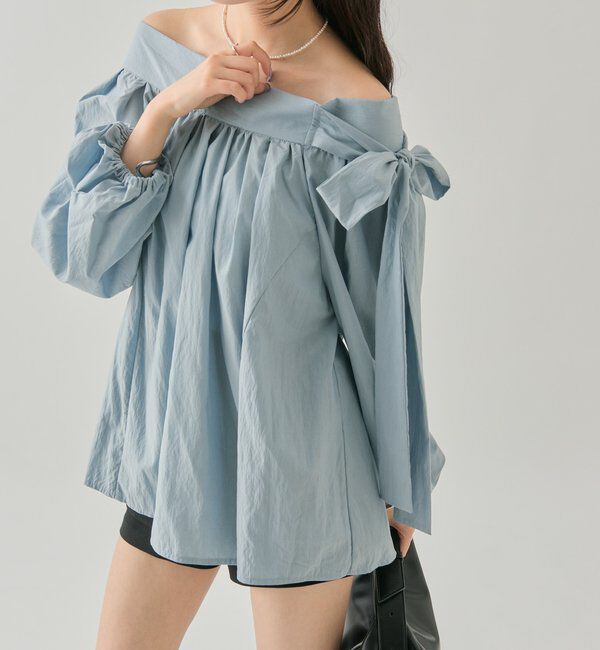  「肩リボンオフショルブラウス」|シャツ・ブラウス|