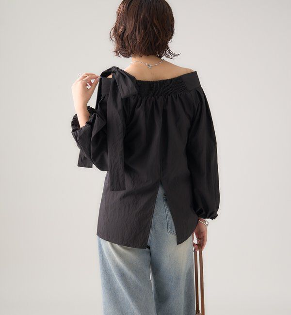  「肩リボンオフショルブラウス」|シャツ・ブラウス|