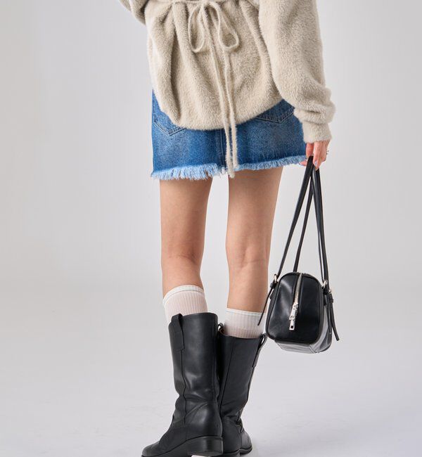  「ウェーブデニム ミニスカート」|スカート|