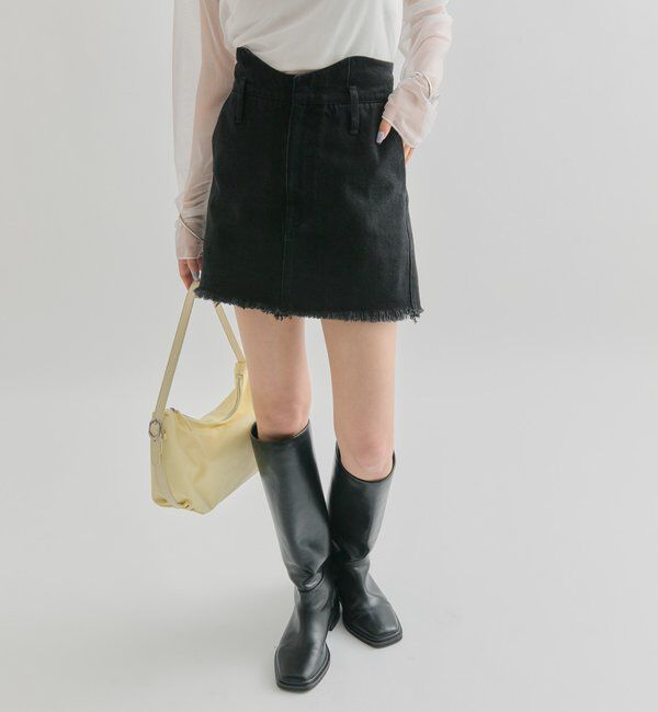  「ウェーブデニム ミニスカート」|スカート|