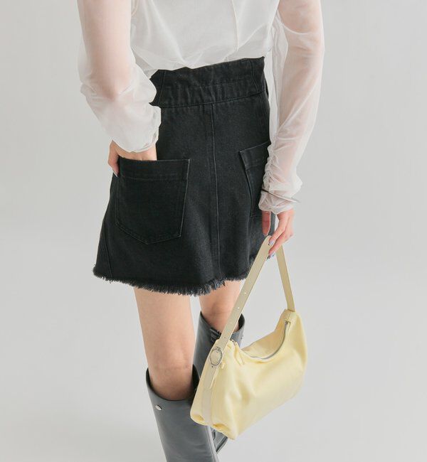  「ウェーブデニム ミニスカート」|スカート|