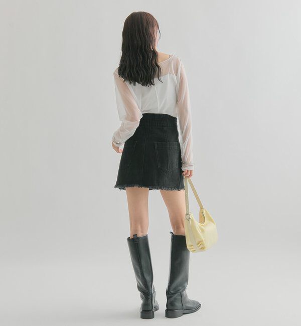  「ウェーブデニム ミニスカート」|スカート|