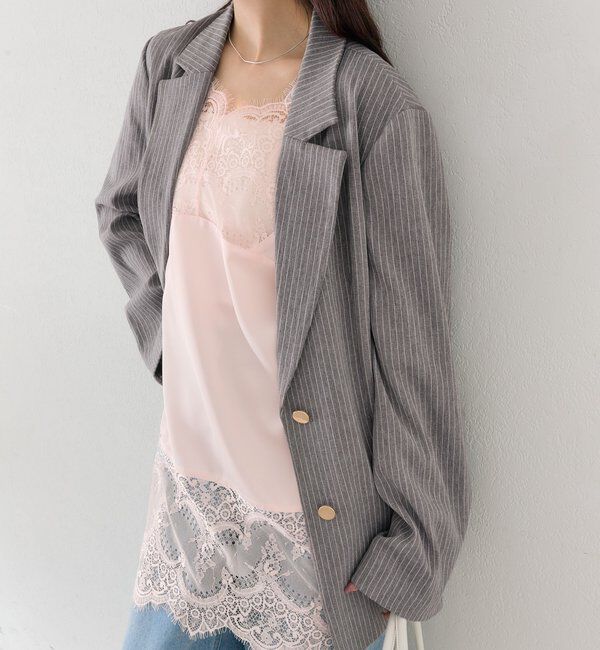  「レースサテンキャミソール」|シャツ・ブラウス|