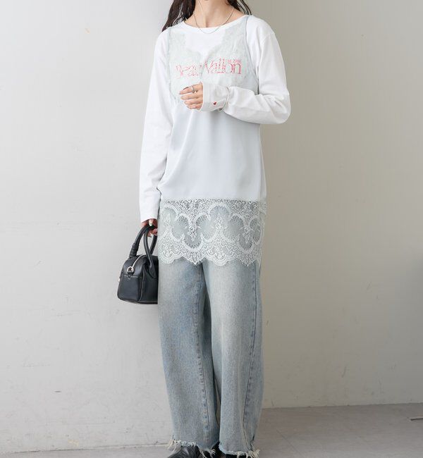  「レースサテンキャミソール」|シャツ・ブラウス|