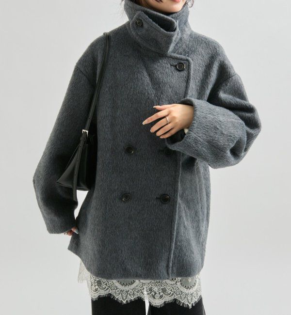  「ウール混 シャギーミドルコート」|その他|