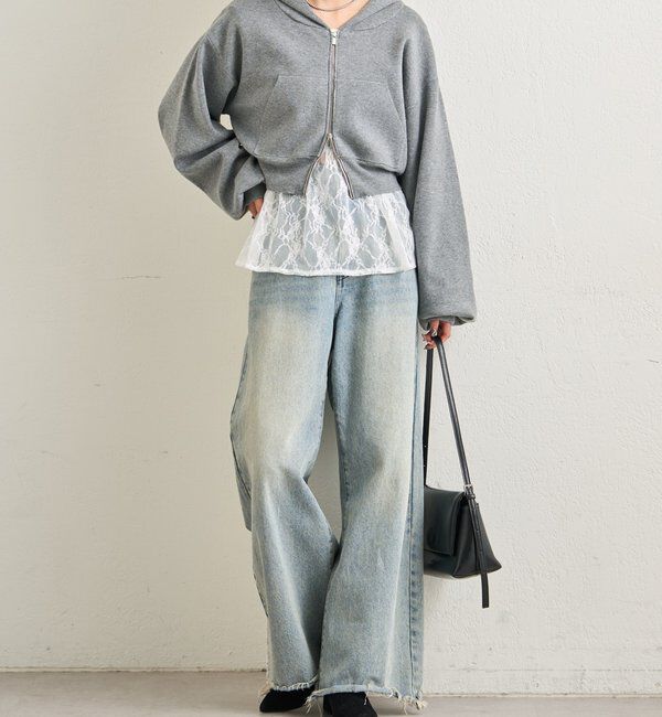  「レースドッキングロンT」|Tシャツ・カットソー|