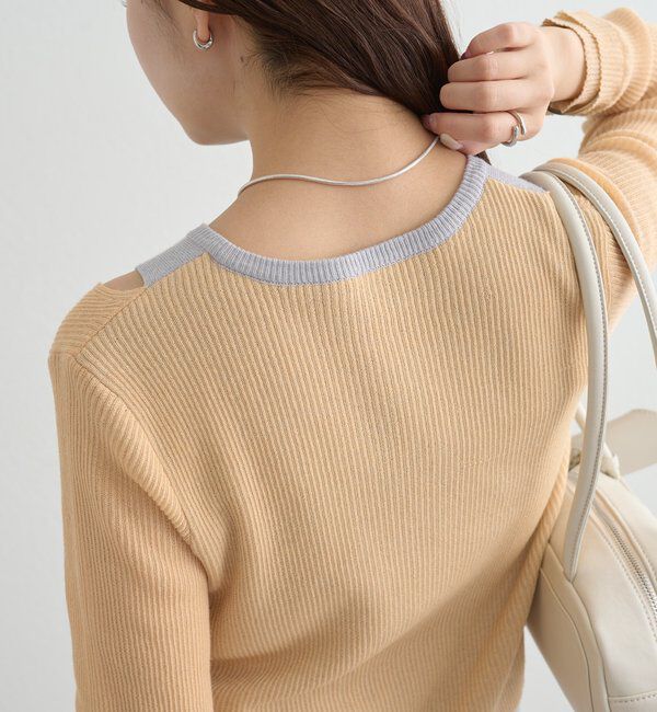  「ショルダースリットレイヤードニット」|ニット・セーター|