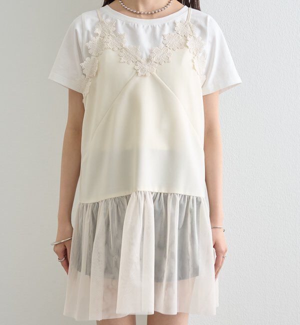  「裾チュールキャミチュニック」|シャツ・ブラウス|