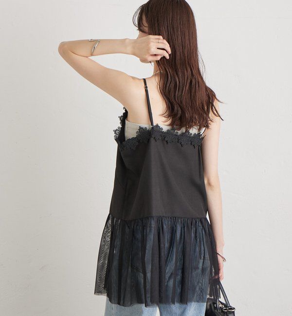  「裾チュールキャミチュニック」|シャツ・ブラウス|