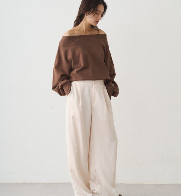  「ワイドベルトサテンパンツ 2nd」|チノ|