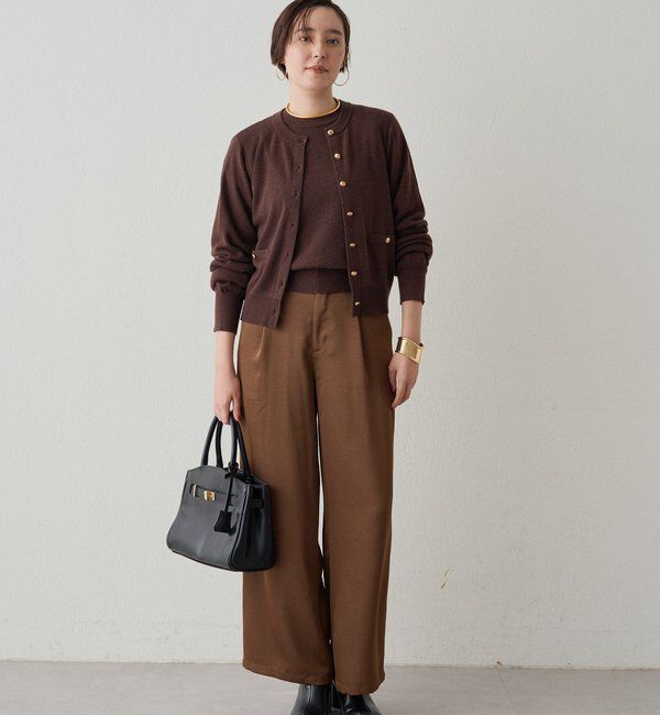  「ワイドベルトサテンパンツ 2nd」|チノ|