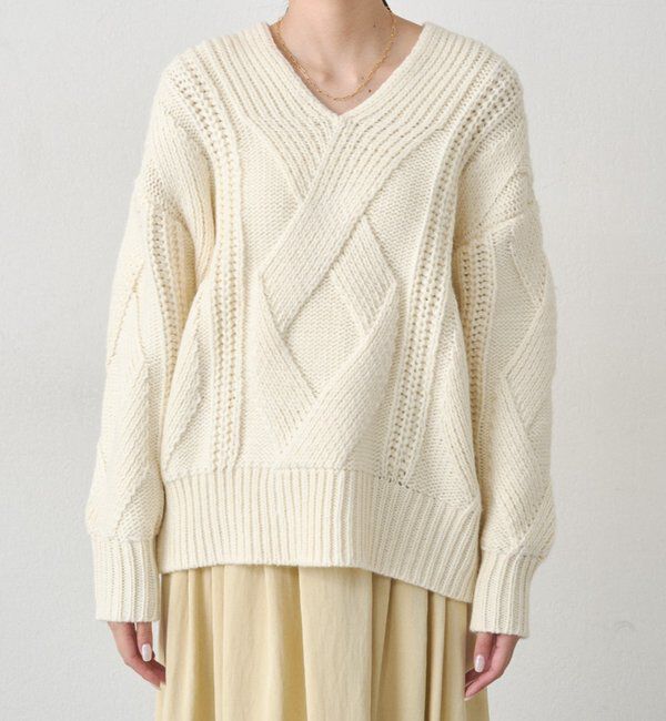  「ケーブルVニット」|ニット・セーター|