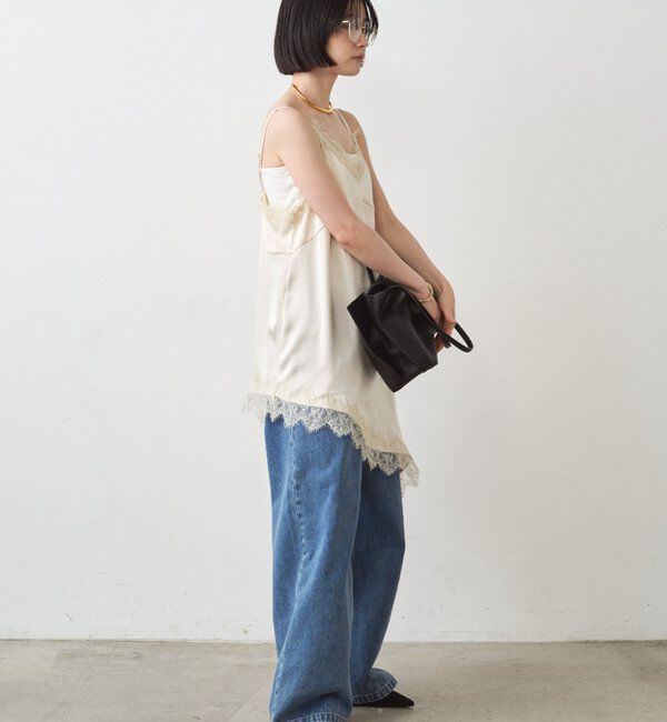  「サテンレースアシメキャミ」|シャツ・ブラウス|