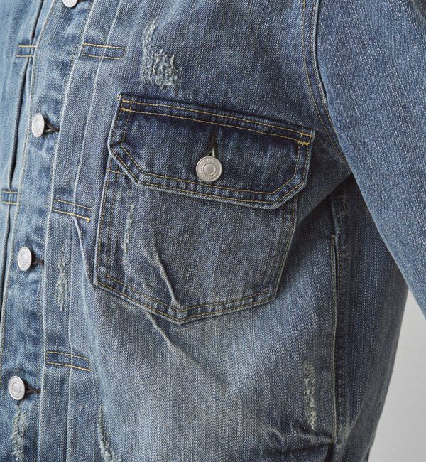  「ヴィンテージライクデニムジャケット」|ベスト・ジレ|