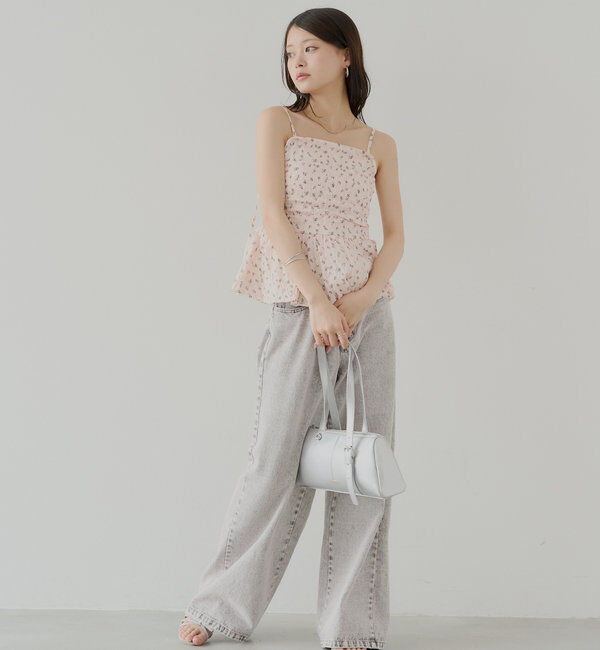  「袖取り外しフラワーペプラムブラウス」|シャツ・ブラウス|