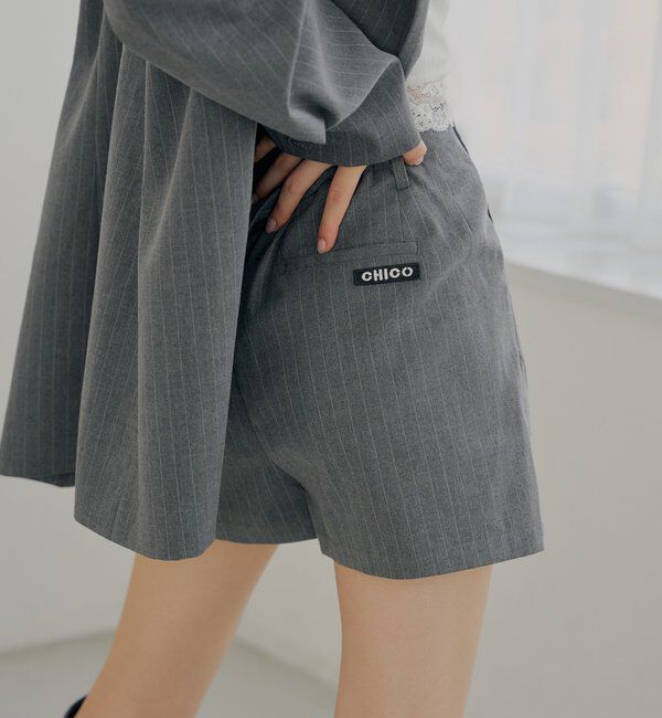  「フロントタックショートパンツ」|チノ|グレーその他2