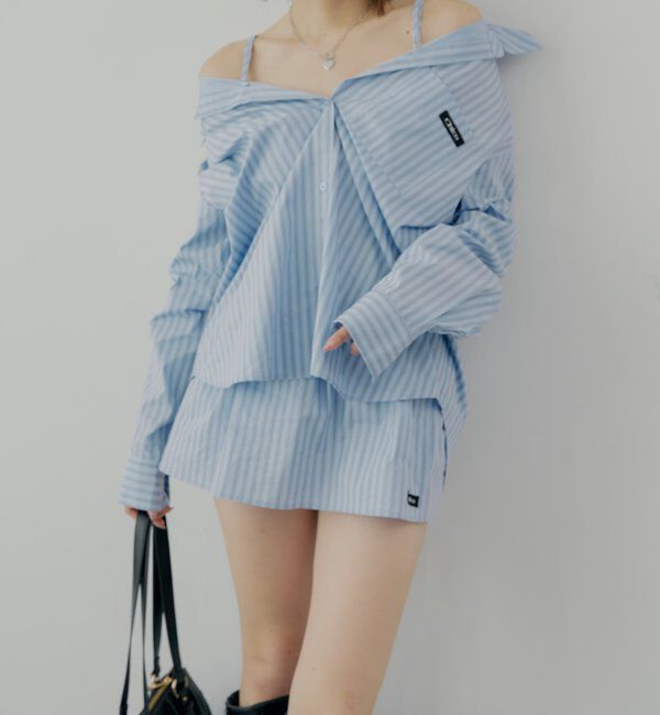  「【セットアップ対応】2wayルーズシャツ」|シャツ・ブラウス|