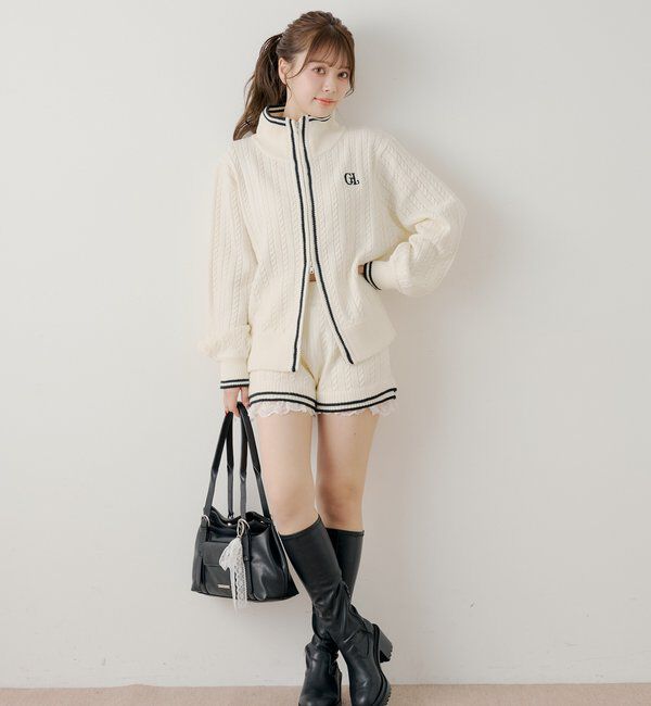  「【セットアップ対応】ダブルジップルーズニット」|ニット・セーター|