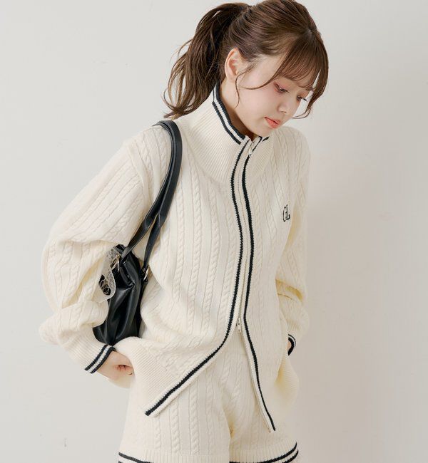  「【セットアップ対応】ダブルジップルーズニット」|ニット・セーター|
