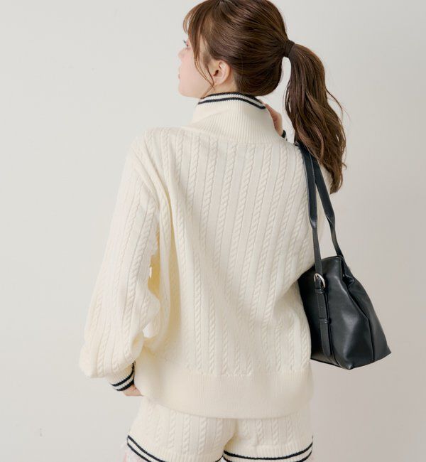  「【セットアップ対応】ダブルジップルーズニット」|ニット・セーター|