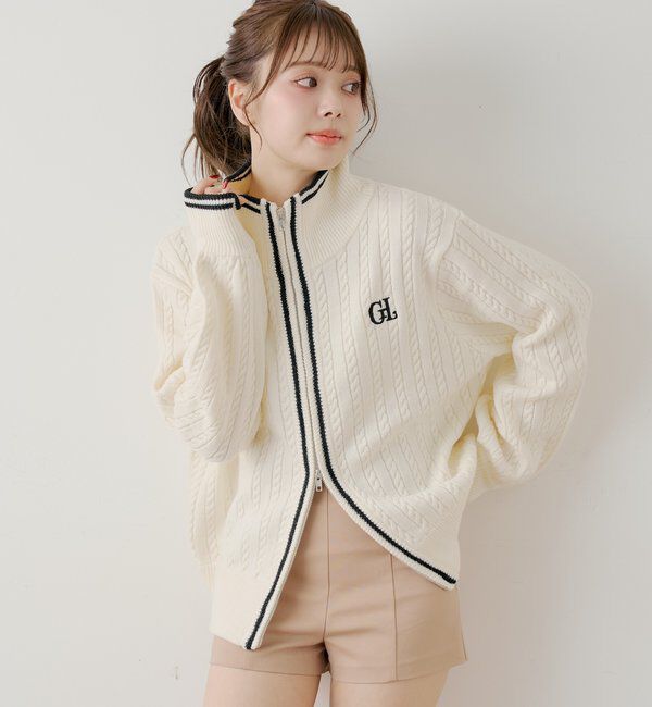  「【セットアップ対応】ダブルジップルーズニット」|ニット・セーター|