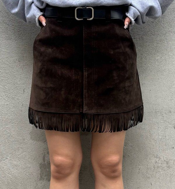  「スウェードフリンジミニスカート」|スカート|