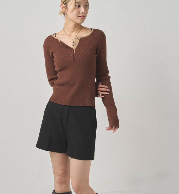  「リンガーヘンリーネックニット」|ニット・セーター|