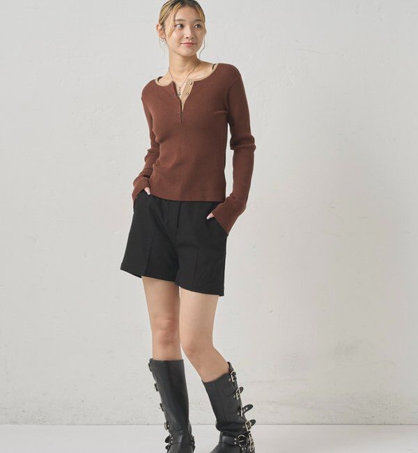  「リンガーヘンリーネックニット」|ニット・セーター|