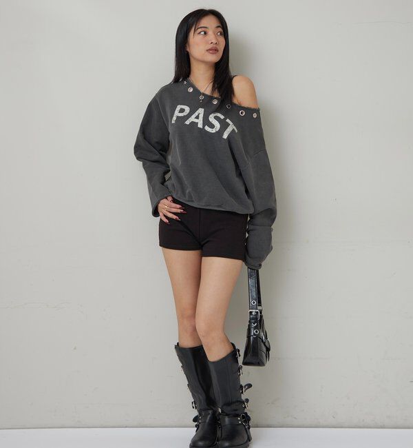  「アイレットオフショルロゴスウェット」|Tシャツ・カットソー|