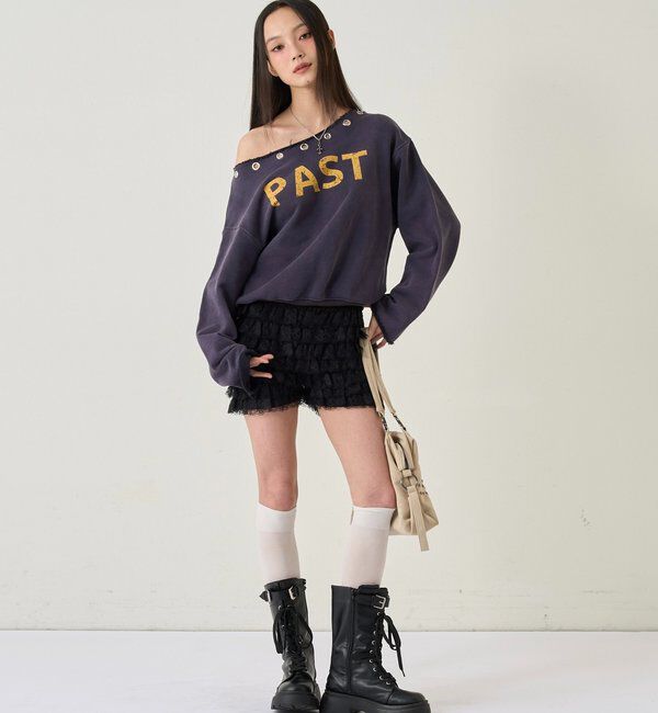  「アイレットオフショルロゴスウェット」|Tシャツ・カットソー|