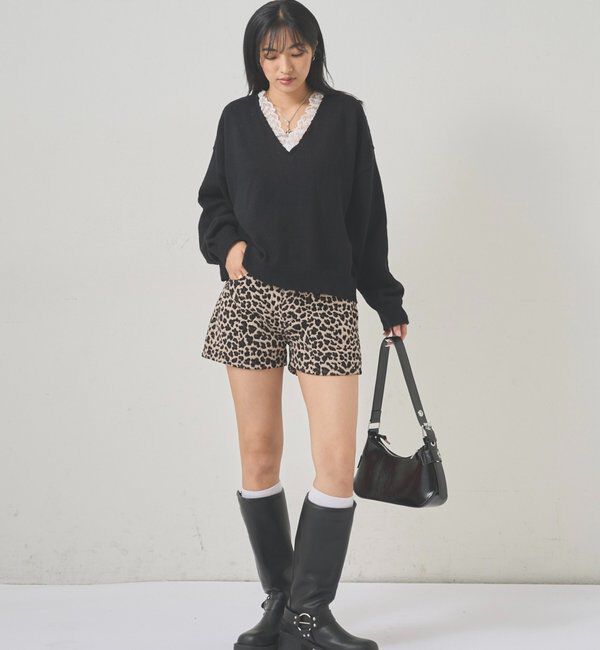  「レースVネックニット」|ニット・セーター|