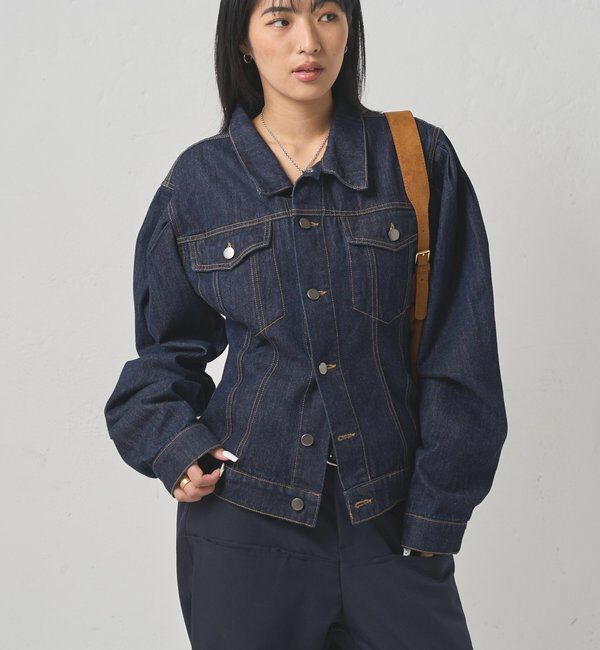  「【WEB限定】パフスリーブデニムジャケット」|ブルゾン・スタジャン|