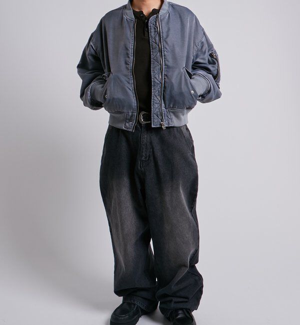  「Sourcreamピグメント加工MA1」|ブルゾン・スタジャン|