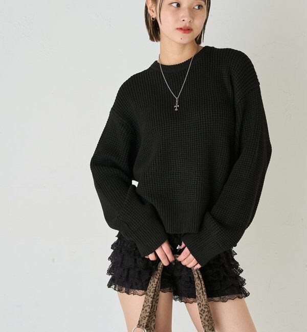  「KOOKYN ワッフル編みクルーニット」|ニット・セーター|