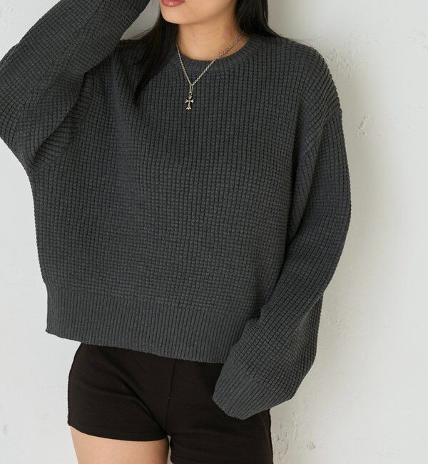  「KOOKYN ワッフル編みクルーニット」|ニット・セーター|