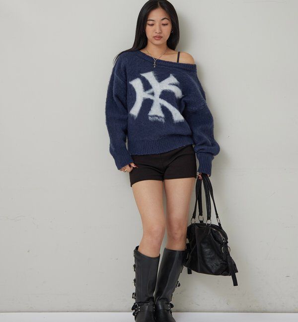  「MOHAIR-TOUCH OFF SHOULDER KNIT TOP」|ニット・セーター|