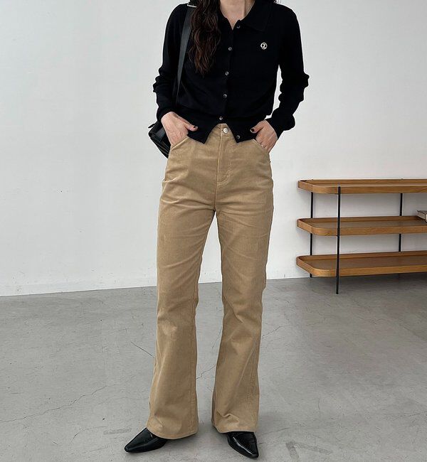  「【新色/レイヤード対応】コーデュロイフレアパンツ」|チノ|