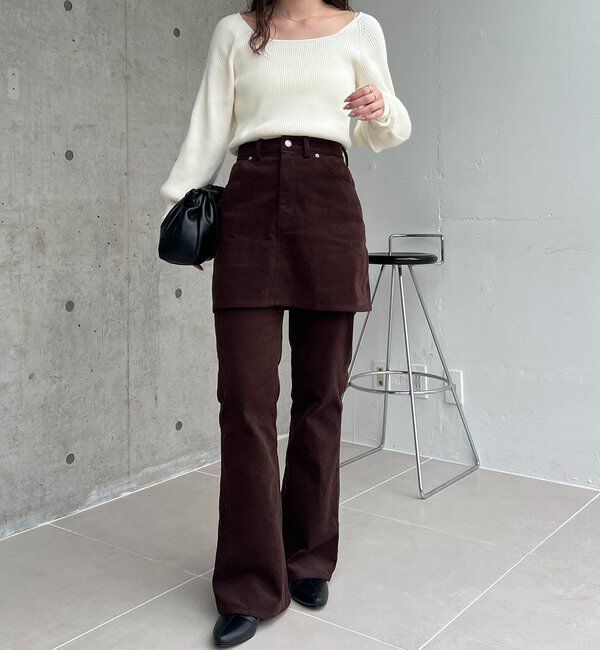  「【新色/レイヤード対応】コーデュロイフレアパンツ」|チノ|