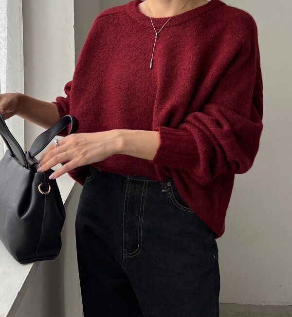  「【前後2WAY】もちふわ2WAYスキッパーニット」|ニット・セーター|