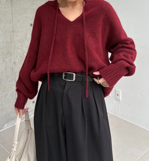  「【前後2WAY】もちふわ2WAYスキッパーニット」|ニット・セーター|