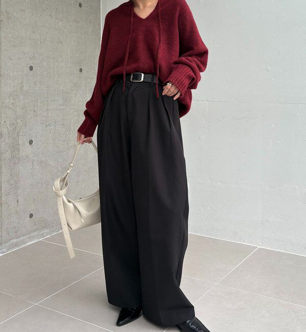  「【前後2WAY】もちふわ2WAYスキッパーニット」|ニット・セーター|