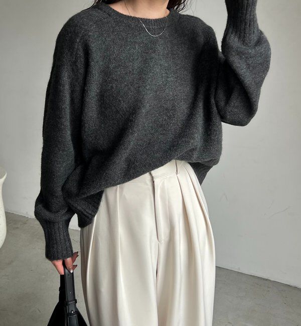  「【前後2WAY】もちふわ2WAYスキッパーニット」|ニット・セーター|