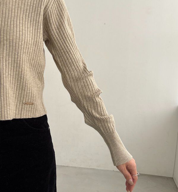  「【新色/オフホワイト】【前後2WAY】カーブスリーブリブニット」|カーディガン|