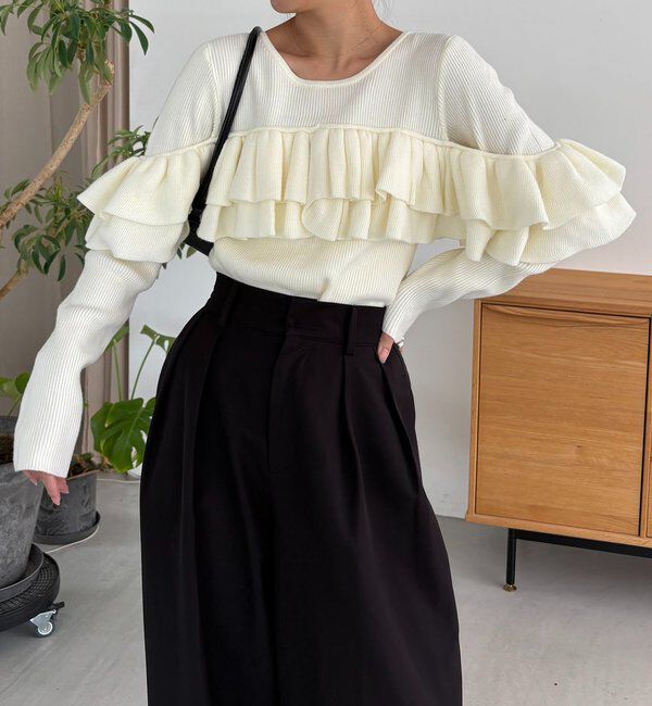  「【2WAYで着用可能】ベアフリルニット」|ニット・セーター|