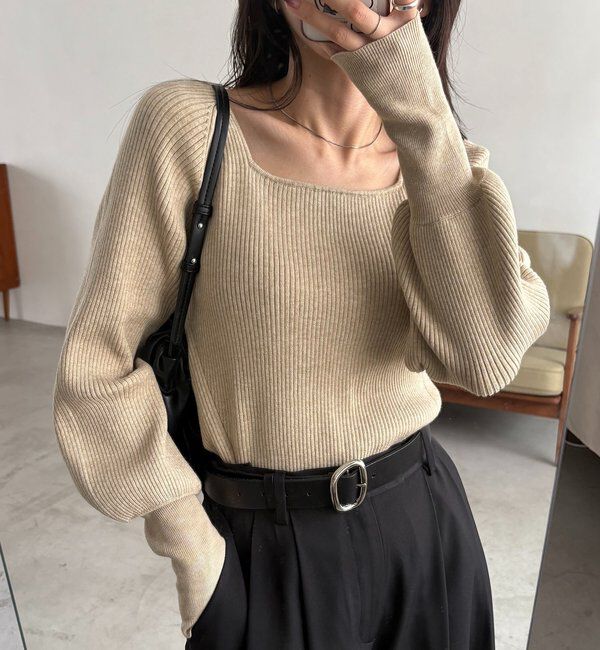  「スクエアパフニット」|ニット・セーター|