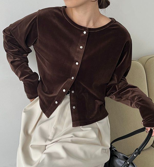  「ベロアカーディガン」|Tシャツ・カットソー|ブラウン